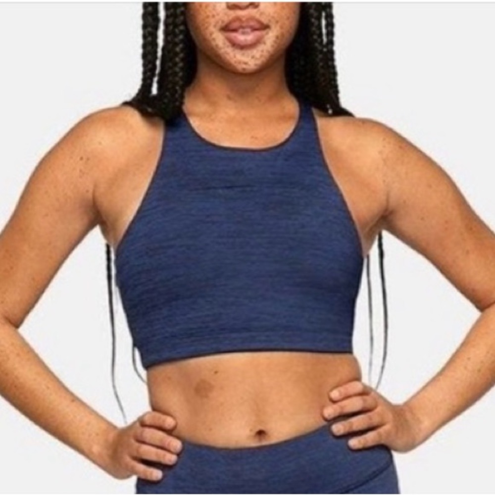 Outdoor Voices Women’s Crop Top Padded Move Free In Baltic blue Size XS